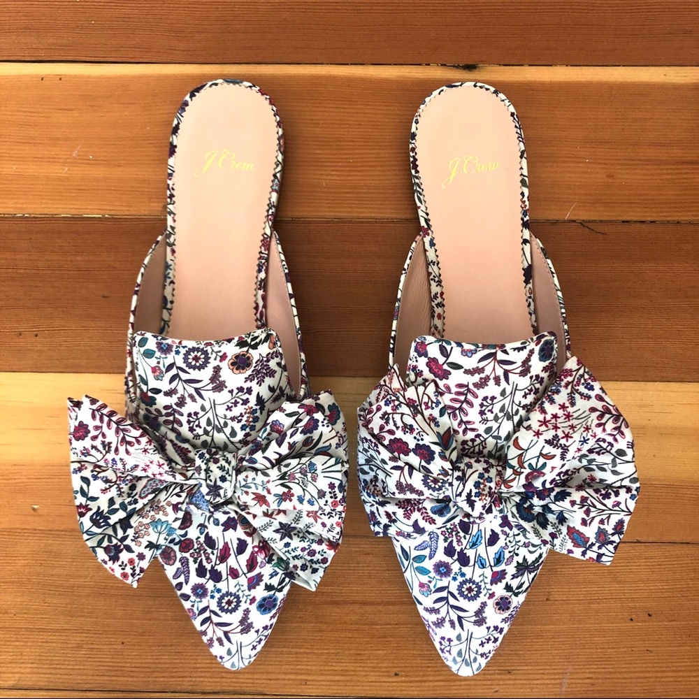 NWT J Crew Marine Bow Slide in Liberty Floral